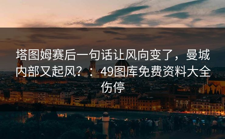 塔图姆赛后一句话让风向变了，曼城内部又起风？：49图库免费资料大全伤停